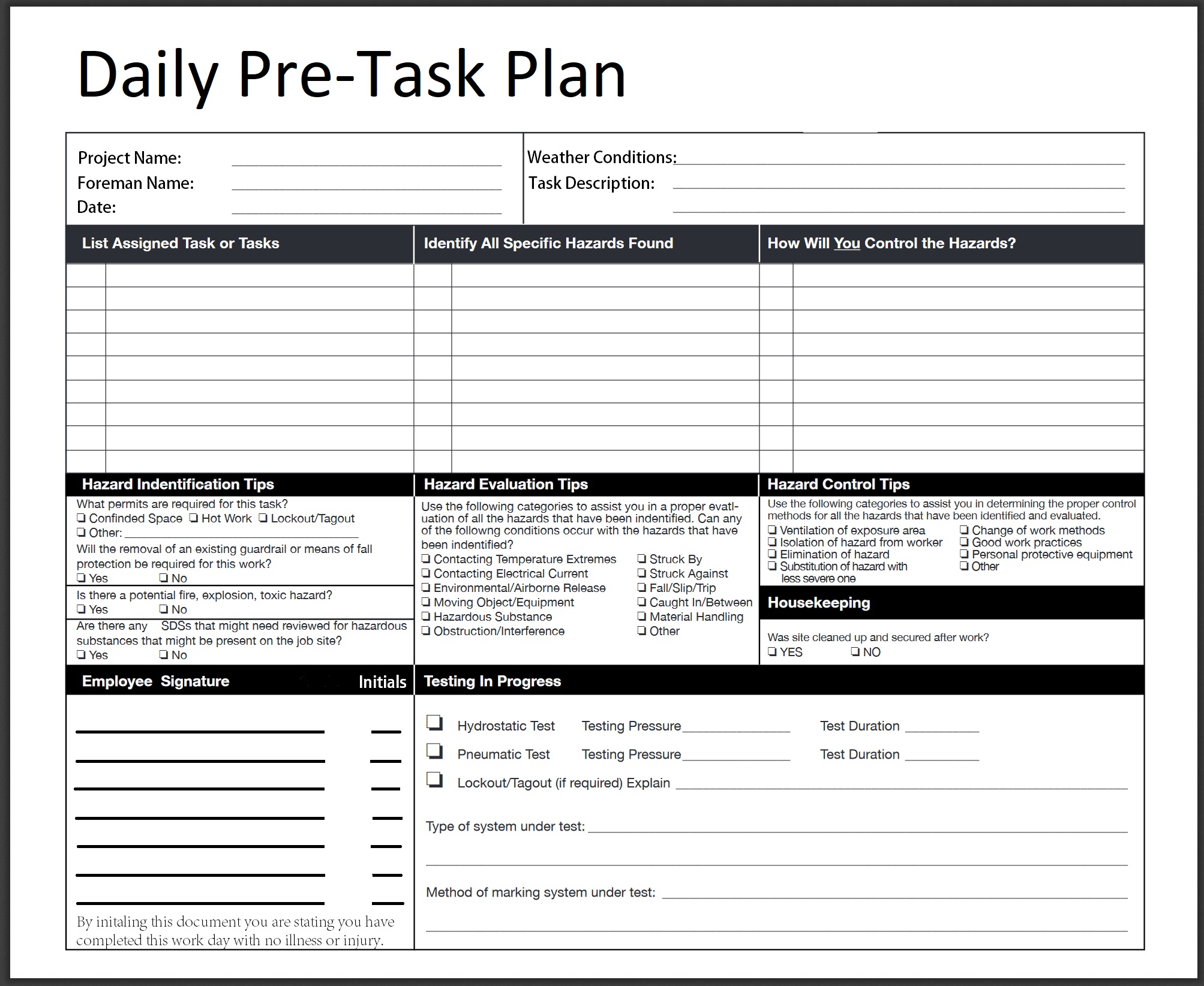 Prestask Plan.pdf NFS Safety Documents - National Fire & Safety